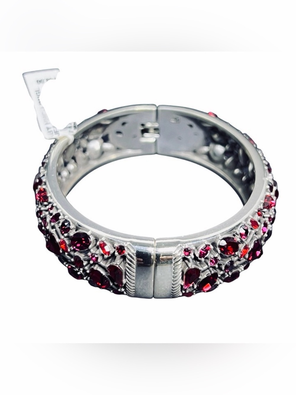 🌹♥️SET! SUPER RARE BRIGHTON ‘One Love’ RED SWAROVSKI CRYSTAL SLVR VTG+! - Picture 12 of 17